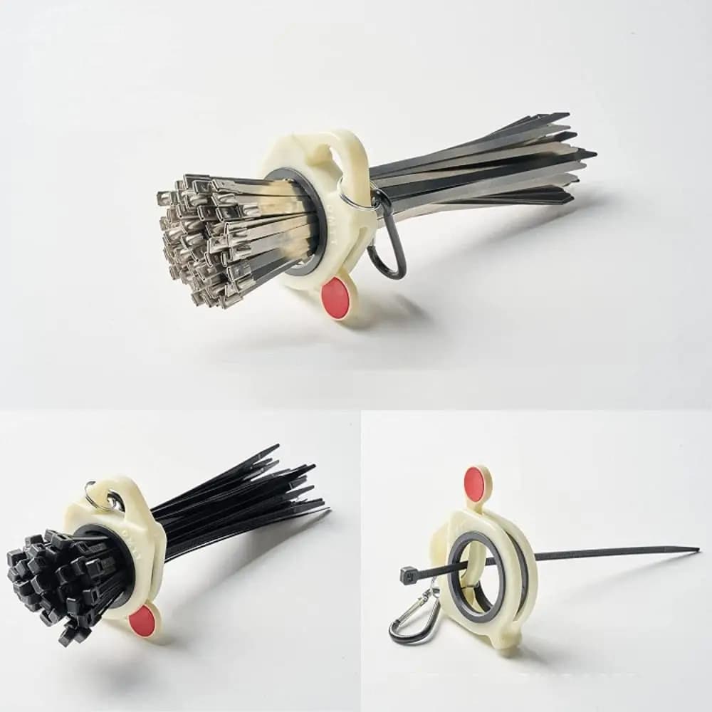 Organizzatore di fascette per cavi in plastica resistente, portatile, stabile, porta fascette per cavi, strumento di archiviazione per fascette per cavi fluorescenti
