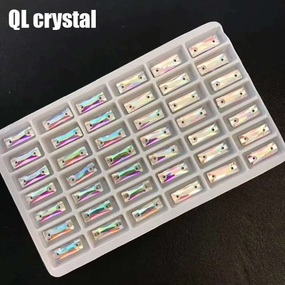 Striscia di cristallo QL crystal AB cucire su strass di cristallo Flatback per scarpe da sposa fai-da-te borse accessori per abbigliamento