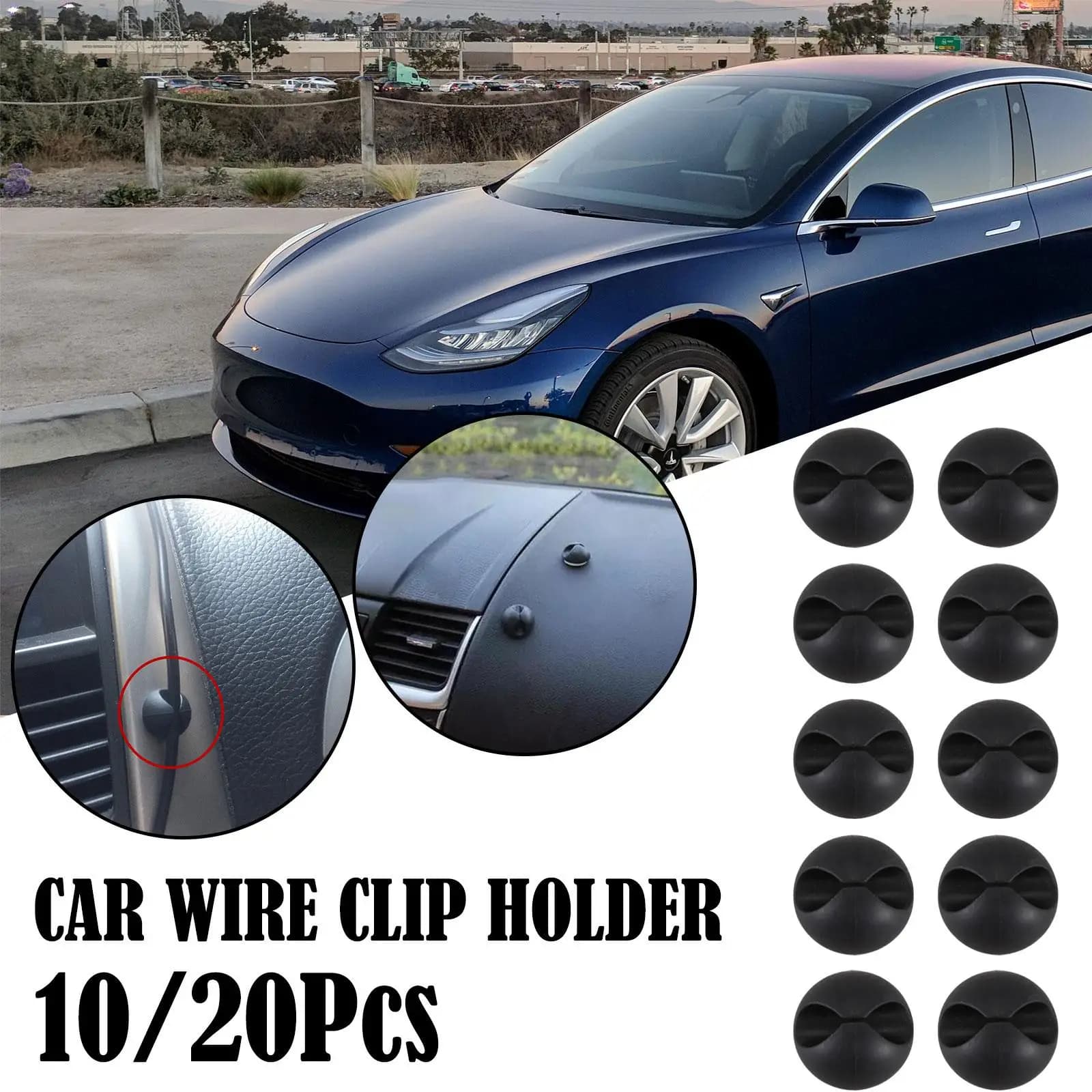Car Dashboard Data Cable Clip Self-Adhesive USB Line Hub Wire Holder Fixing Clamp Office Desk Wire Organizer Accessories