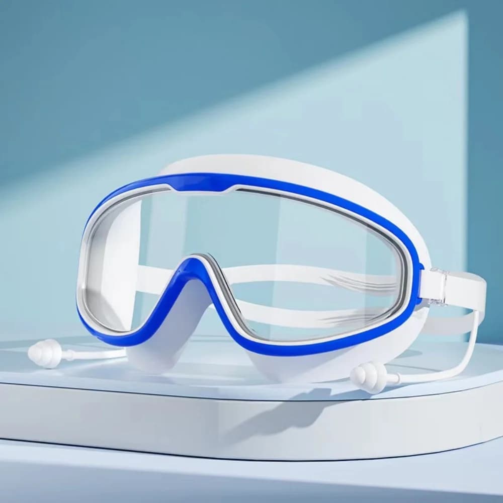 Outdoor Swimwear Glasses with waterproof UV protection with large mounting with ear plugs for 14 years up