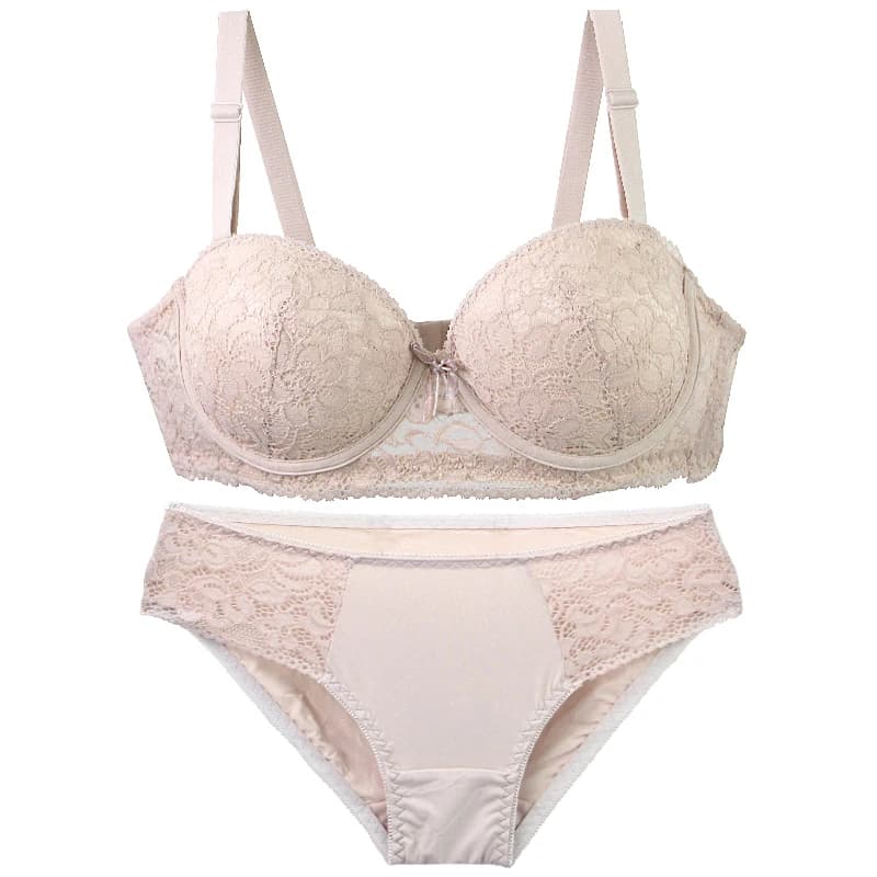 2025 Nuovo reggiseno con ferretto lavorato a maglia floreale per le donne Cinghie regolabili Biancheria intima con coppa BC in pizzo Push Up Minimizer Lingerie imbottita