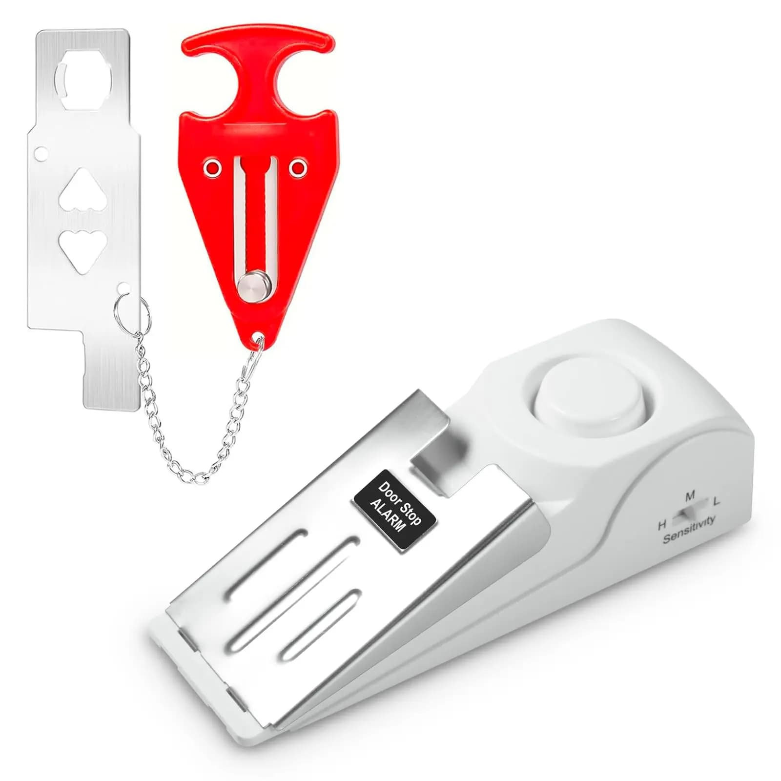 Portable Door Stop Alarm Traveling Hotel Door Lock No Installation Required Provides Double Security for Home Hotel Traveling