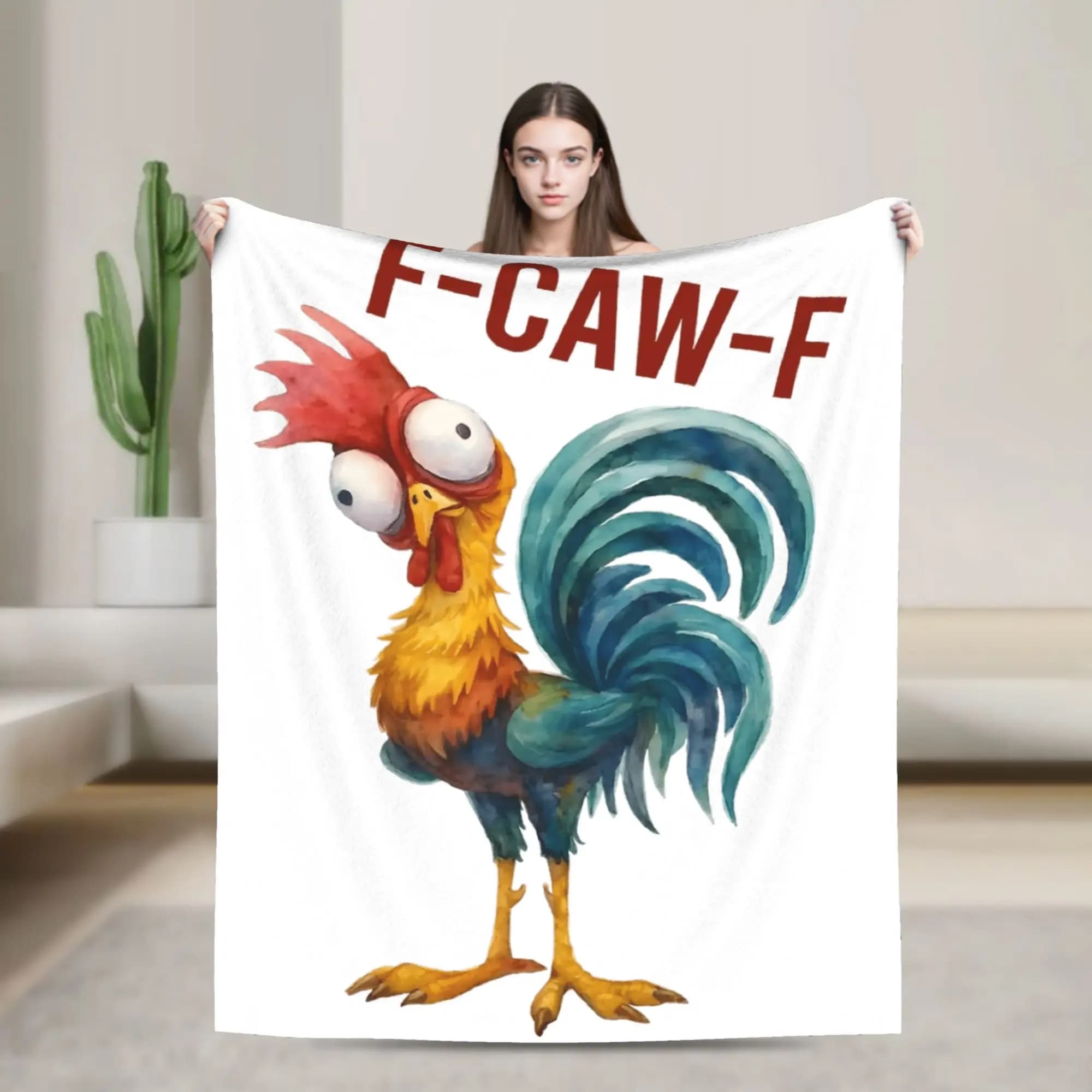 Calda coperta morbida per ragazze ragazzi picnic F-Caw-F pollo cartone animato biancheria da letto getta copriletto in flanella per soggiorno divano letto copertura