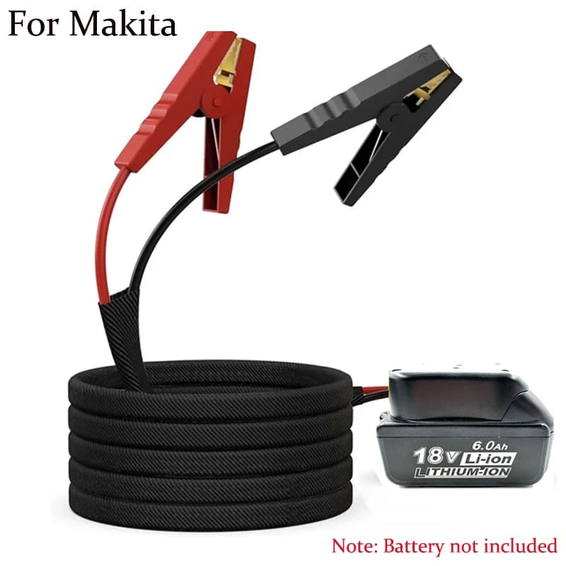 Avviatore di emergenza per accenditore batteria per auto calibro 8 da 6,5 piedi per batteria agli ioni di litio Makita 18V Cavi booster automobilistici Kit di alimentazione di emergenza