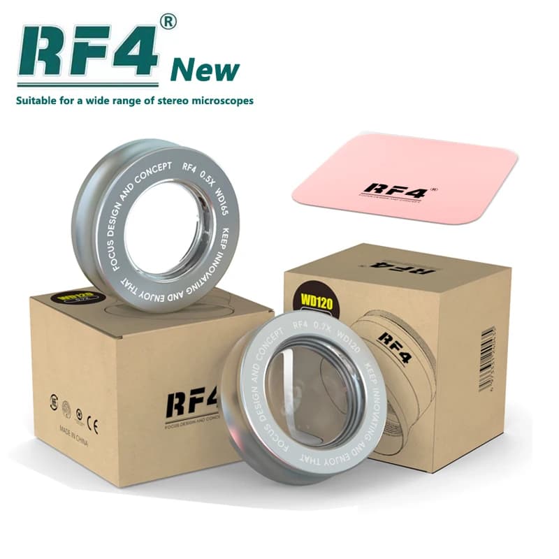 RF4 WD165 0.5X 0.7X 0.48X oggetti ausiliari obiettivo per microscopio obiettivo per fotocamera per microscopio Stereo trinoculare obiettivo in vetro Barlow