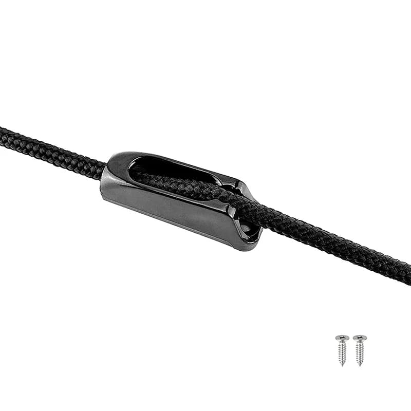 2 Pezzi Morsetto Autobloccante per Imbarcazioni, Tenditore per Corda in Nylon Nero, Accessori Marini per Canoa, Kayak, Surf