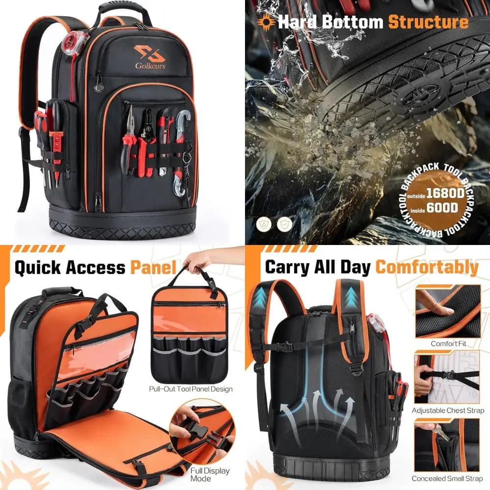 1680D Robusto 1680D Electrical Tool Bag with Sagomata Base for Intensive Use