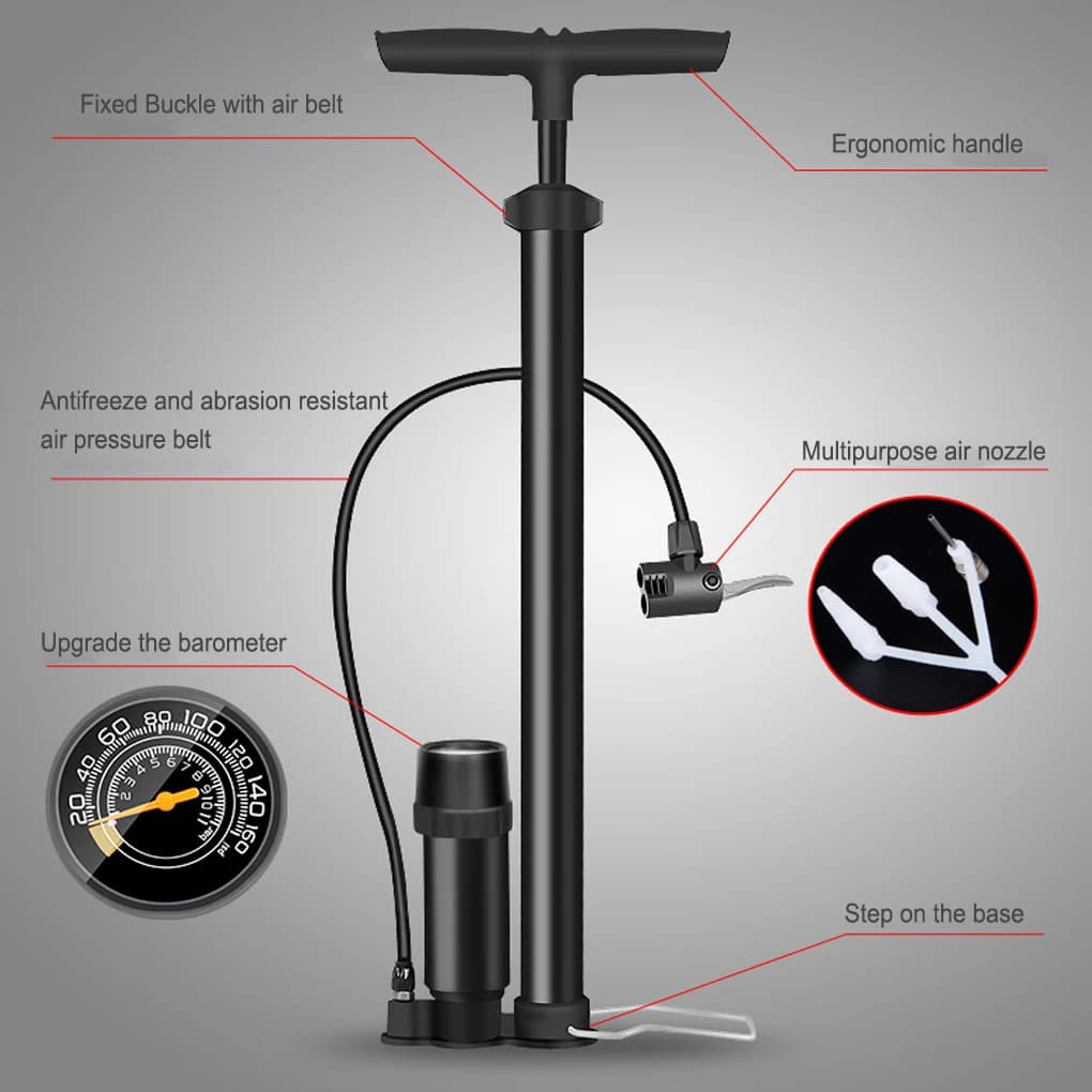 Pompa ad aria ad alta pressione Pompe per pneumatici Strumento di riparazione bici durevole Gonfiatore per pneumatici impermeabile antiruggine Accessori per ciclismo