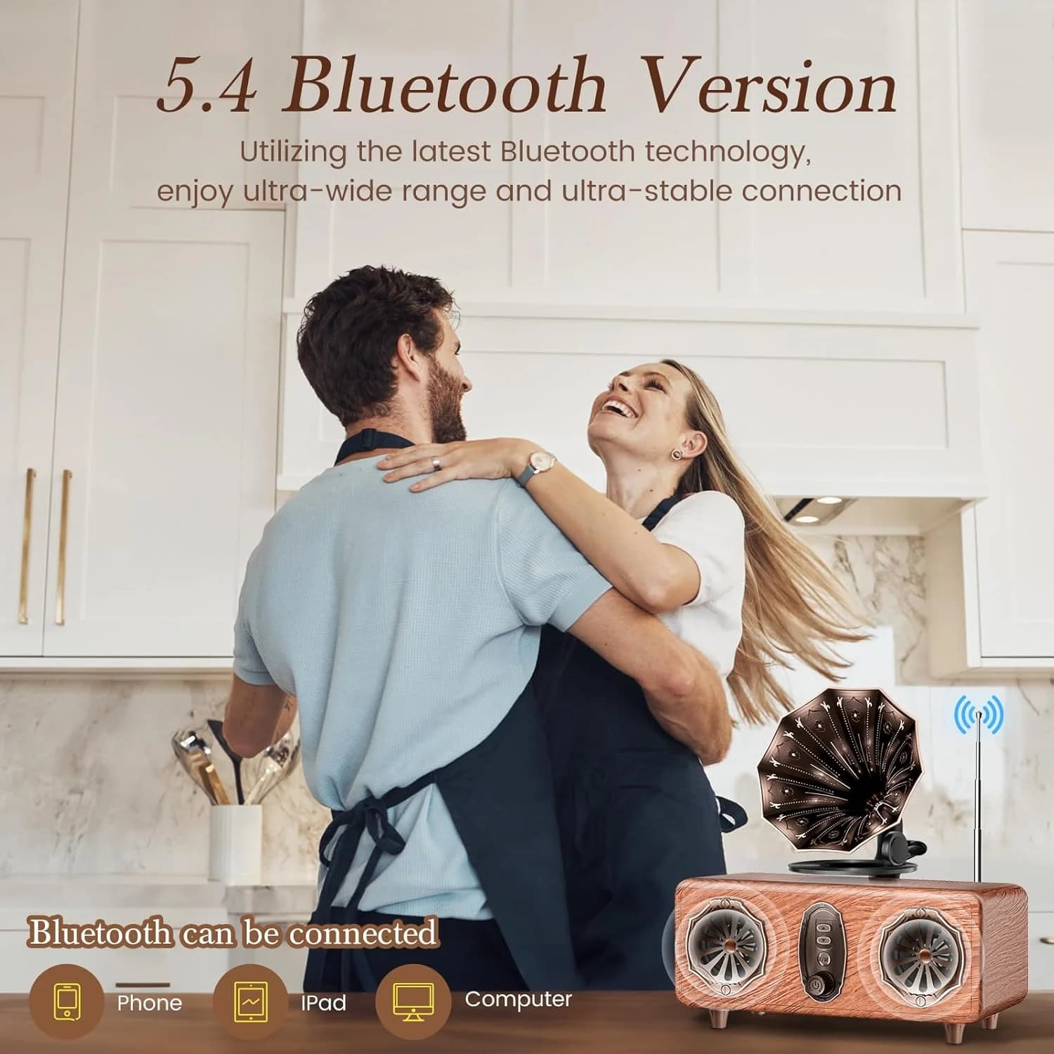 L'altoparlante Bluetooth AS36 presenta radio FM multifunzionale retrò di alta qualità Sistema audio wireless ad alto volume Subwoofer regalo