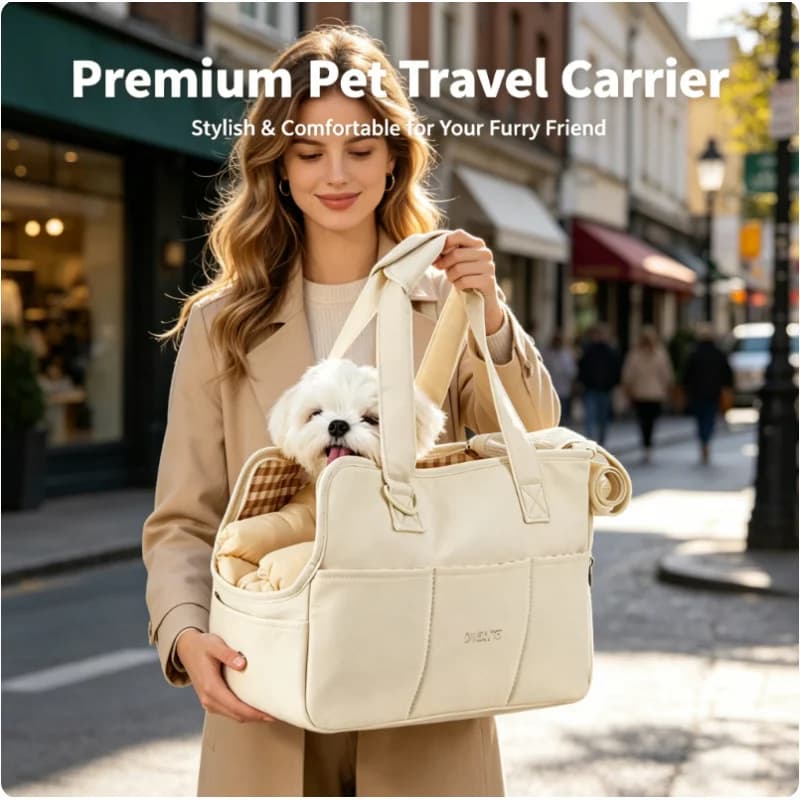 Borsa Trasportino Traspirante per Cani e Gatti, Pieghevole e Portatile, Borsa a Tracolla Leggera e Morbida per Viaggi con Cuccioli e Gattini