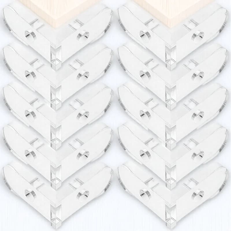 15pcs Fixed Corner Code Acrylic Brackets Transparent Angle Fasteners For Diy Storage Display Box L-Shaped Clear Shelf Supports