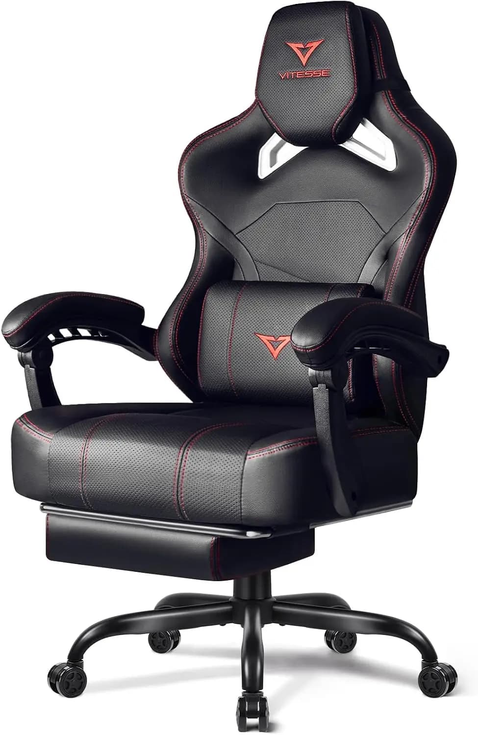 Big & Tall Gaming Chair 400lb Capacity with Footrest, Racing-Style High Back Video Game Chair for Adults, PU Leather Computer Chair with Oversized Headrest