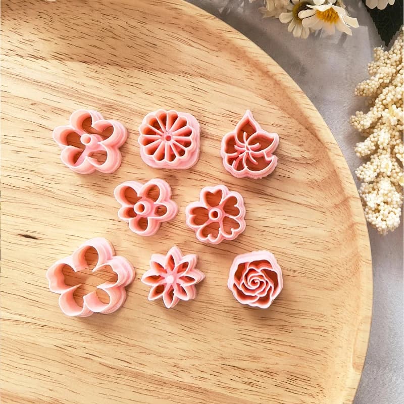 Stampi per argilla a forma di fiore fai-da-te Mini formine per argilla polimerica Orecchini fatti a mano Decorazione di gioielli Bouquet di ceramica artistica Strumento floreale