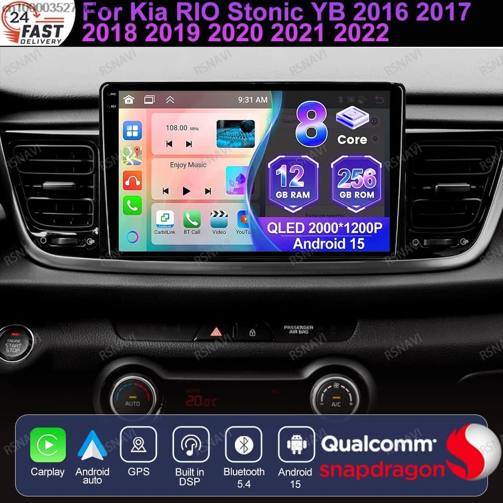 Android 15 For Kia RIO Stonic YB 2016 2017 2018 2019 2020 2021 2022 Parkside Telephone Holder Car Accessories Interior Organizer