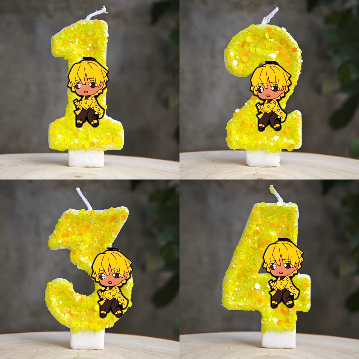 Demon Slayer Candles Kimetsu No Yaiba Cake Topper Candles Kids Party Cake Decor