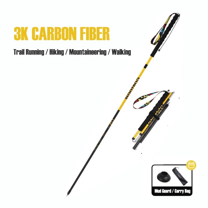 3K Carbon Fiber Trekking Sticks – Trekking poles/tra-light folding trekking poles for trail racing, mountaineering