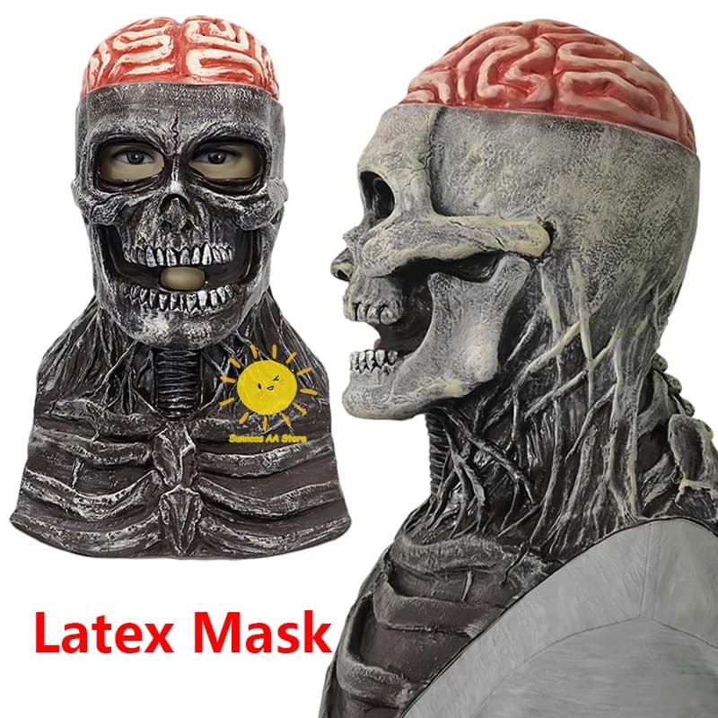 Halloween Head Full Latex Face Mask Party Carnival Skull Supplies Horror Cosplay Props Simulated Mask Halloween Party Cos Unisex
