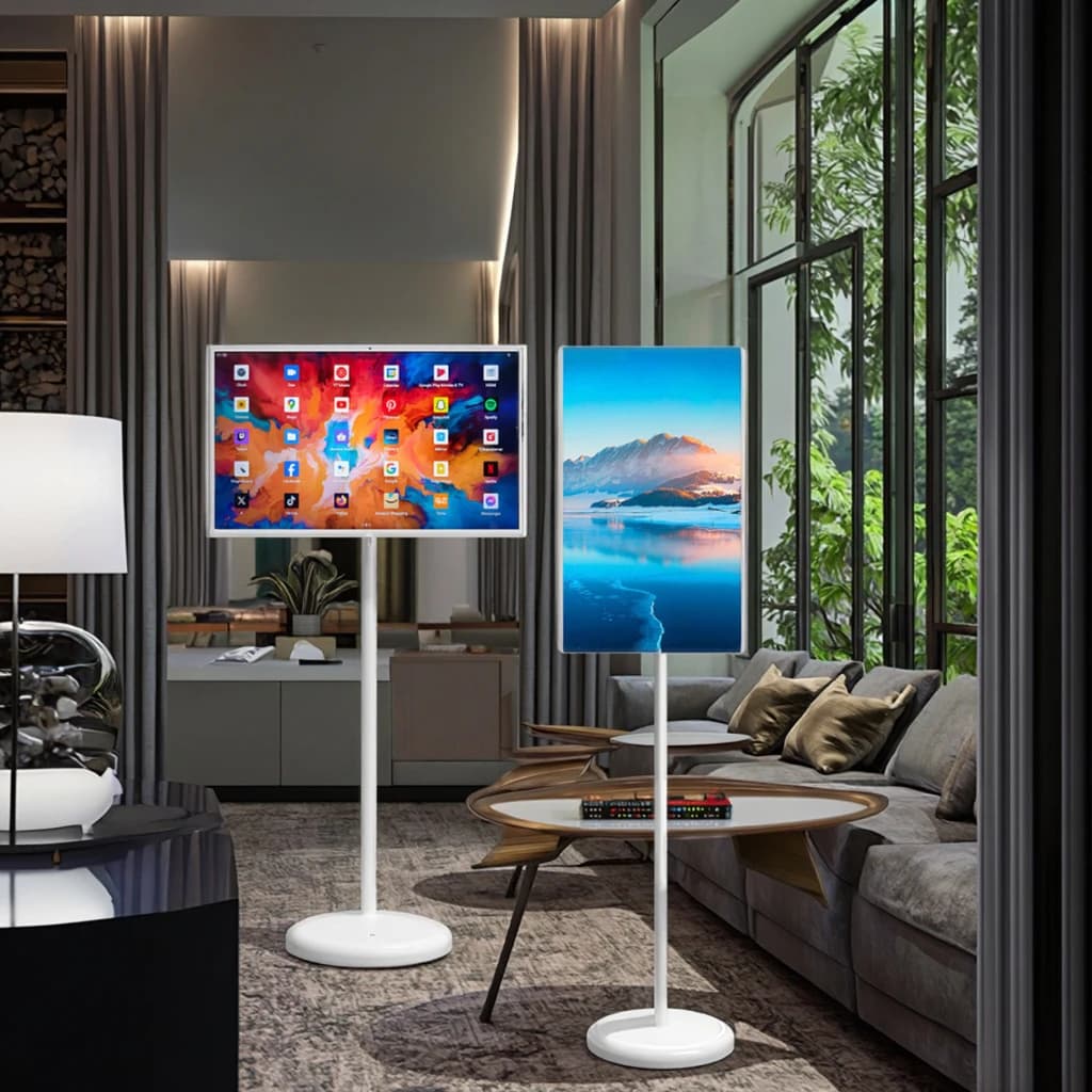 Display TV touch screen Altoparlante incorporato Smartv Rollable Mobile TV LCD Set Smart TV portatile da esterno