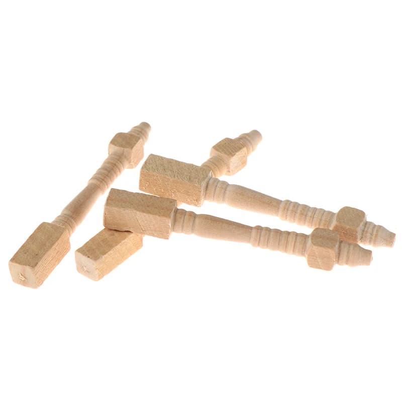 4 pezzi 1:12 Sedia in miniatura per casa delle bambole, gambe in legno per tavolo, accessori per mobili fai da te, giocattoli