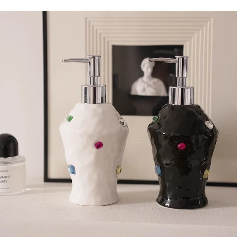 Semplicità Gemma Decorativa Bottiglia di lozione in ceramica Dispenser di sapone da bagno Gel doccia Shampoo Forniture per la casa