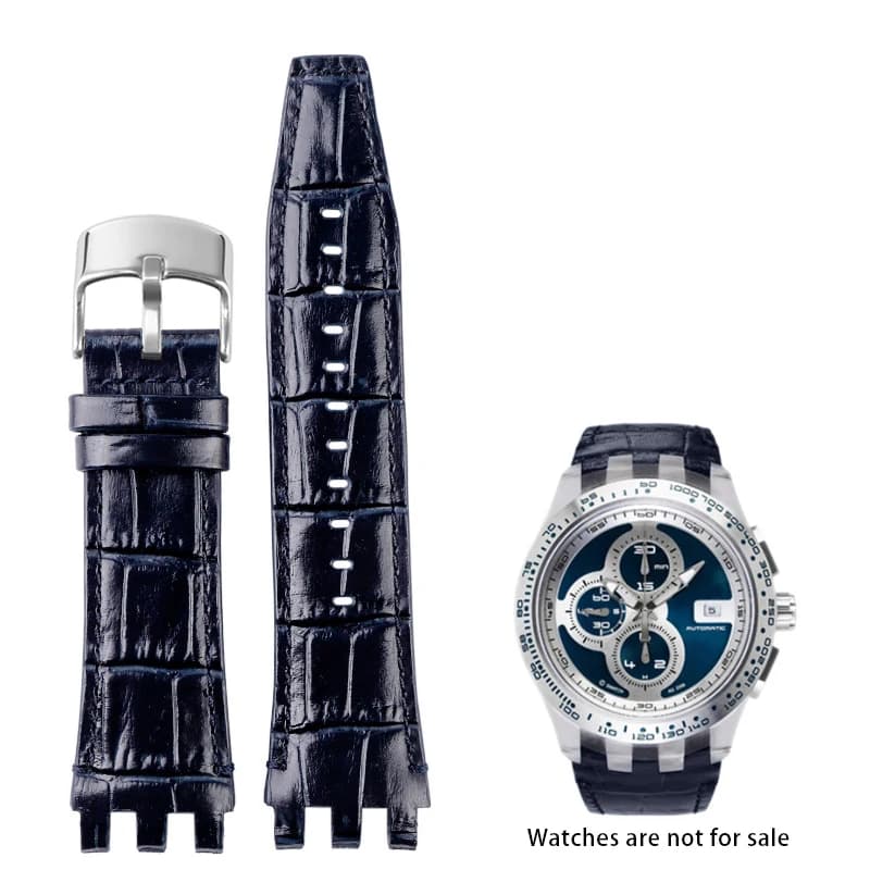 For Swatch SVGK407 SVGK406 SVGK409 SVGK403 Cowhide Leather Watchband 22mm Watch Bracelet Strap Black Brown Blue White with Tools