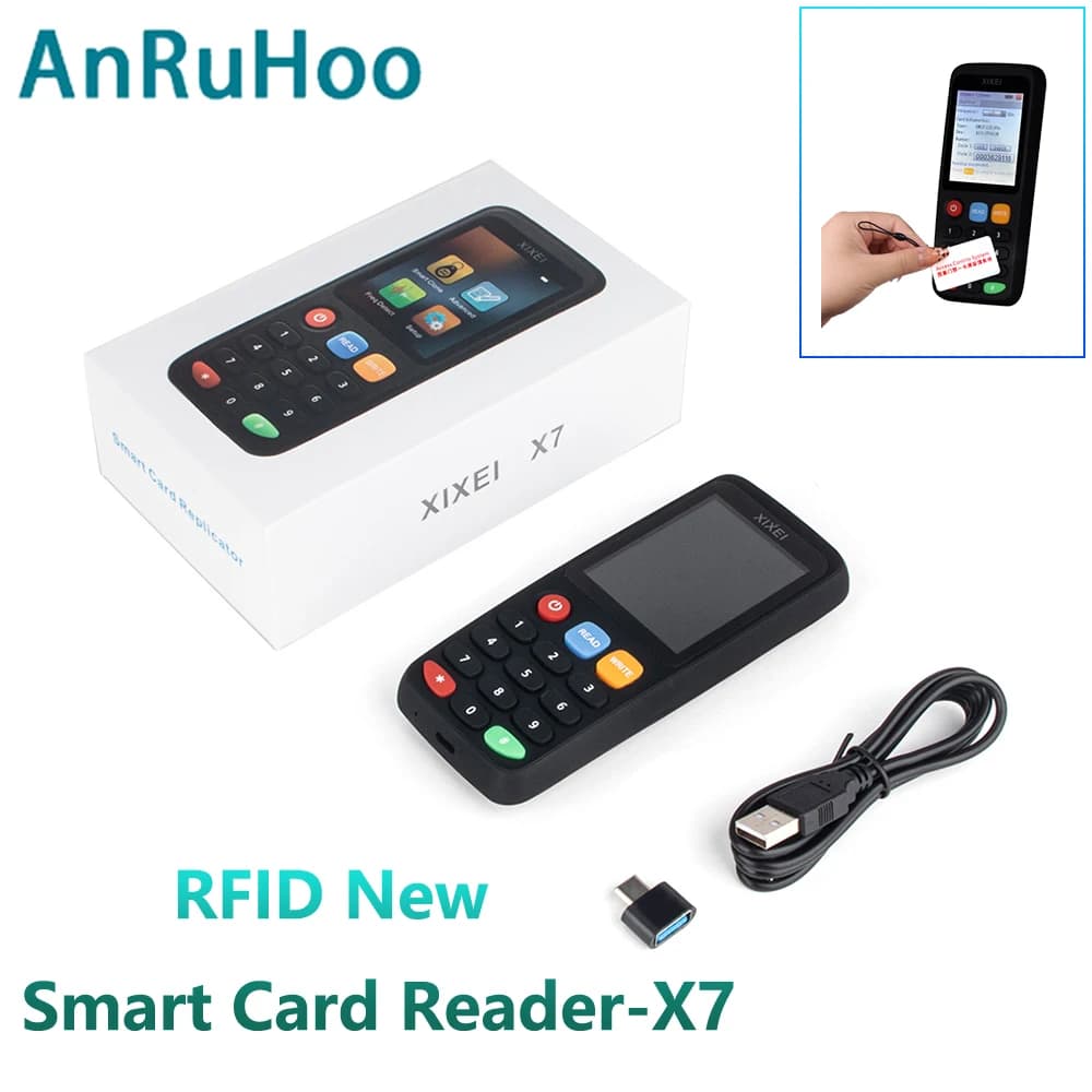 Nuovo lettore di schede intelligente NFC X7 RFID Copiatrice Duplicatore ID IC Chiave Scrivi Ntag215 213 Tag Copia 125khz 13.56mhz Token Clone
