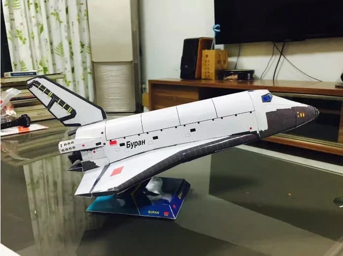 1:96 DIY Origami Model For Puzzling Students In Popular Science Manual Course Of Space Shuttle Blizzard