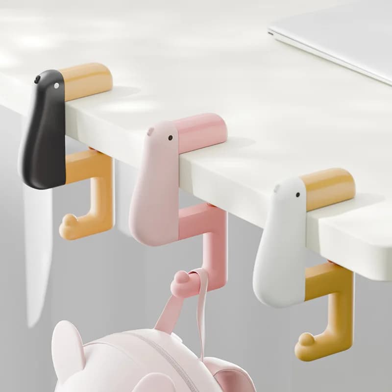 Gancio Multifunzionale a Forma di Anatra per Zaino, Design Animale Carino, Appendiabiti per Scrivania, Organizzatore per Zaino, Supporto Resistente