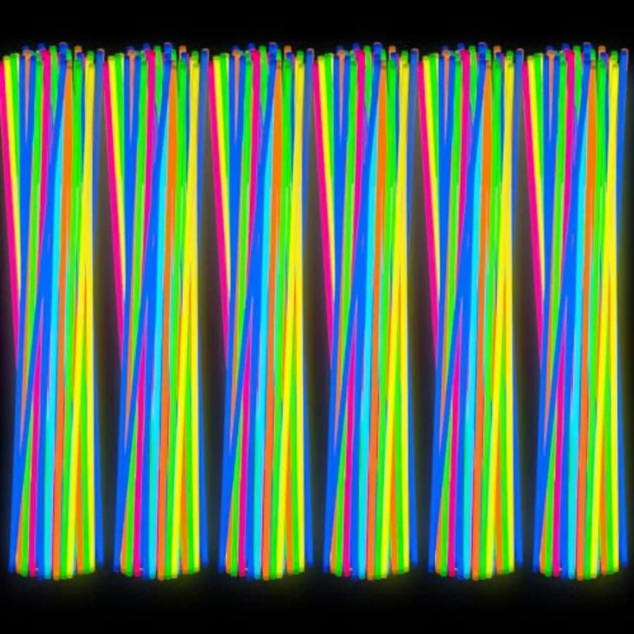 Deekin Collane Luminose da 22 Pollici con Connettori, Bastoncini Luminosi per Feste, Neon Fluorescenti al Buio per Carnevale, Compleanni, Festival