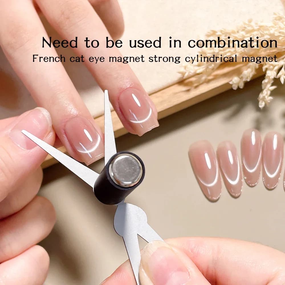 1 professional set double attack French cat eye magnet tool for nail art fai da te cat eye gel nail polish shape V auxiliary strong cat eye magnet