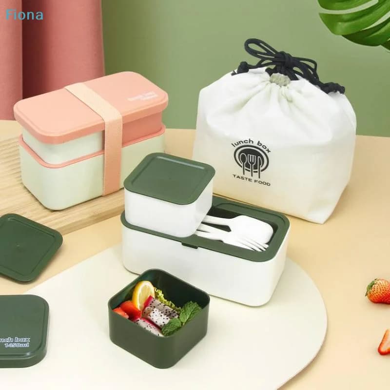 ✔ Set di Contenitori per Pranzo Impilabili con Borsa Termica e Utensili, Contenitori a 3 Livelli Ermetici per Adulti e Bambini
