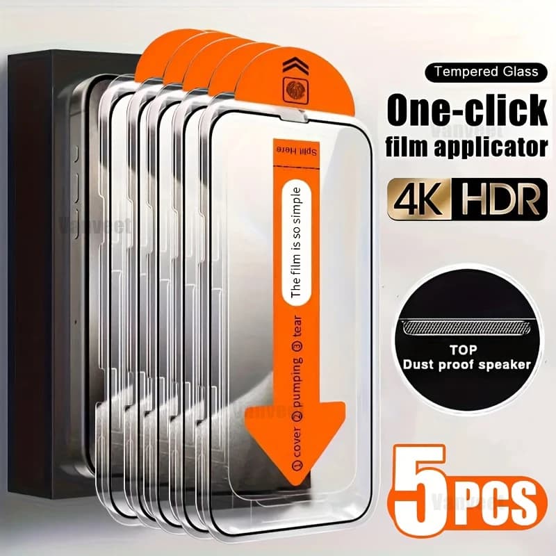 Tempered Glass Screen Protector for iPhone 16 15 14 13 11 17 Pro Max 16e Protective Film iPhone16 Pro Max XR X XS Max 7 8 16Plus