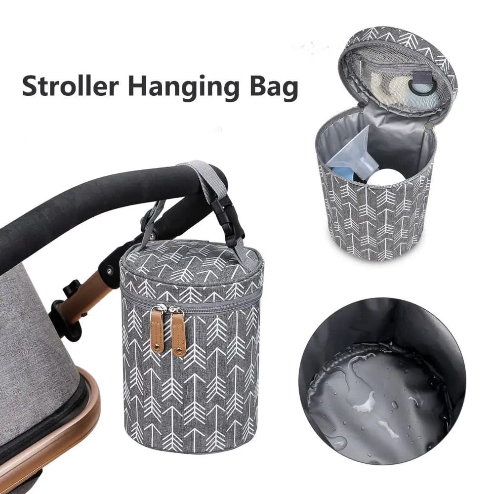 Thermal Insulation Stroller Hanging Bag Hanging Design Large Capacity Baby Bottle Bag Travel Carrier Breastmilk Storage
