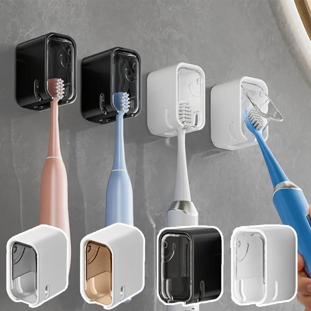 New Dustproof Toothbrush Holder Flip-top Wall Mounted Electric Toothbrush Storage Rack Toothbrush Rack
