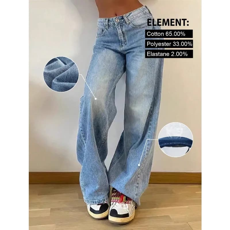 2026 Women And American Retro Street Blue Jeans Women's Trousers