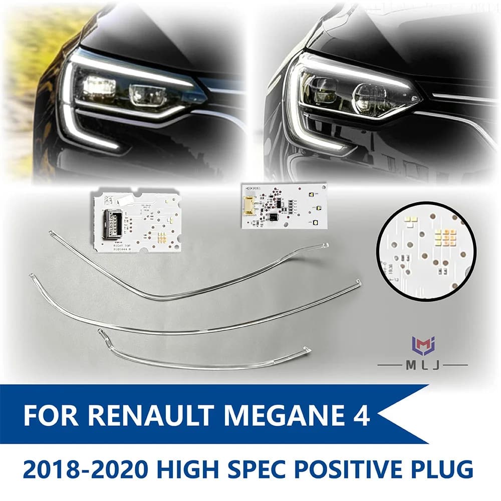 Fit For Renault Megane 4 2018 2019 2020 LED Headlight DRL Light Source Chip DRL Light Guide Strip Car Accessories Repair Parts