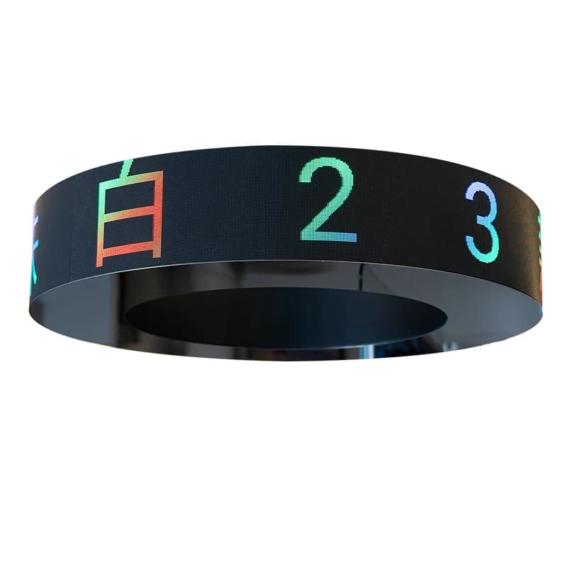 Macchina per sottotitoli a LED circolare con insegna al neon circolare per appendere a parete di qualità eccezionale personalizzata in fabbrica