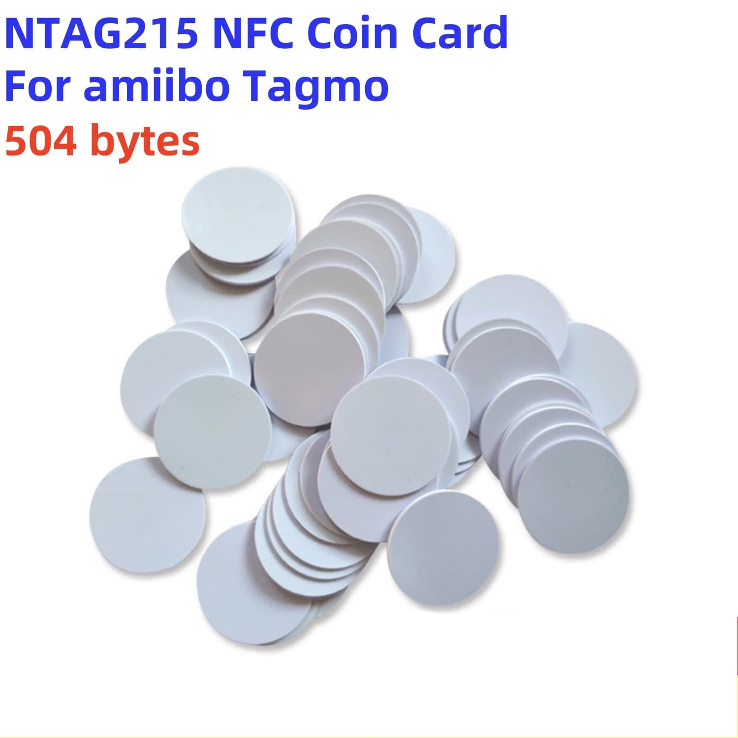 Tag chiave NFC Coin Tag Ntag215 con 504 byte per scheda NFC Amiibo Tagmo Switch dia.25mm