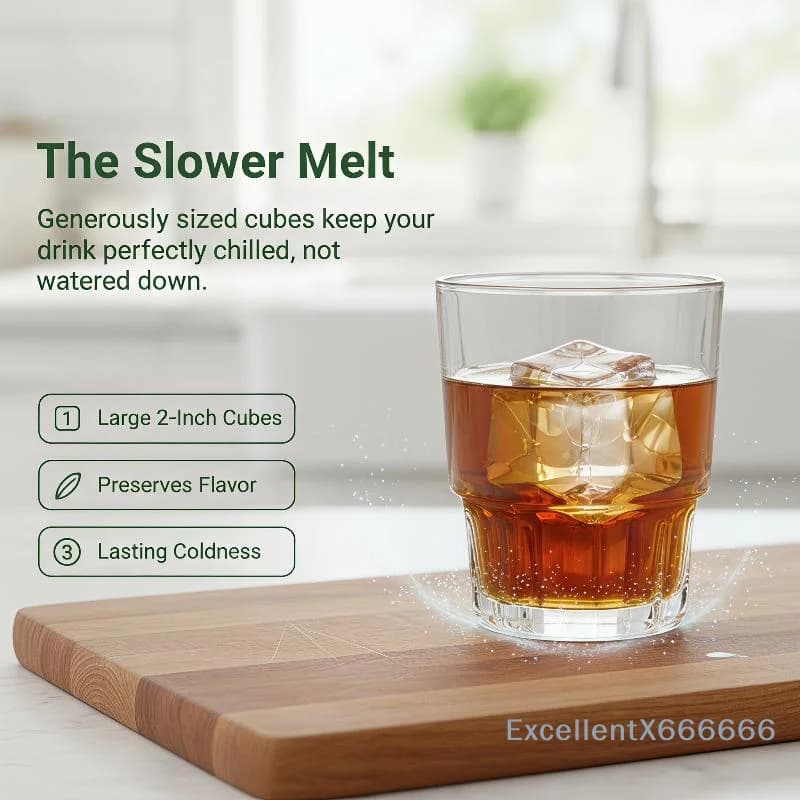 Large Ice Block Mold Silicone Ice Cube Tray With Leak Proof Lid Easy Release For Home Summer Drink Parties