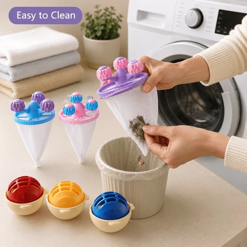 Laundry Balls,Washing Machine Floating Lint Collector,Home Clothing Lint Collector Cleaning Additions for Collecting Hair And De