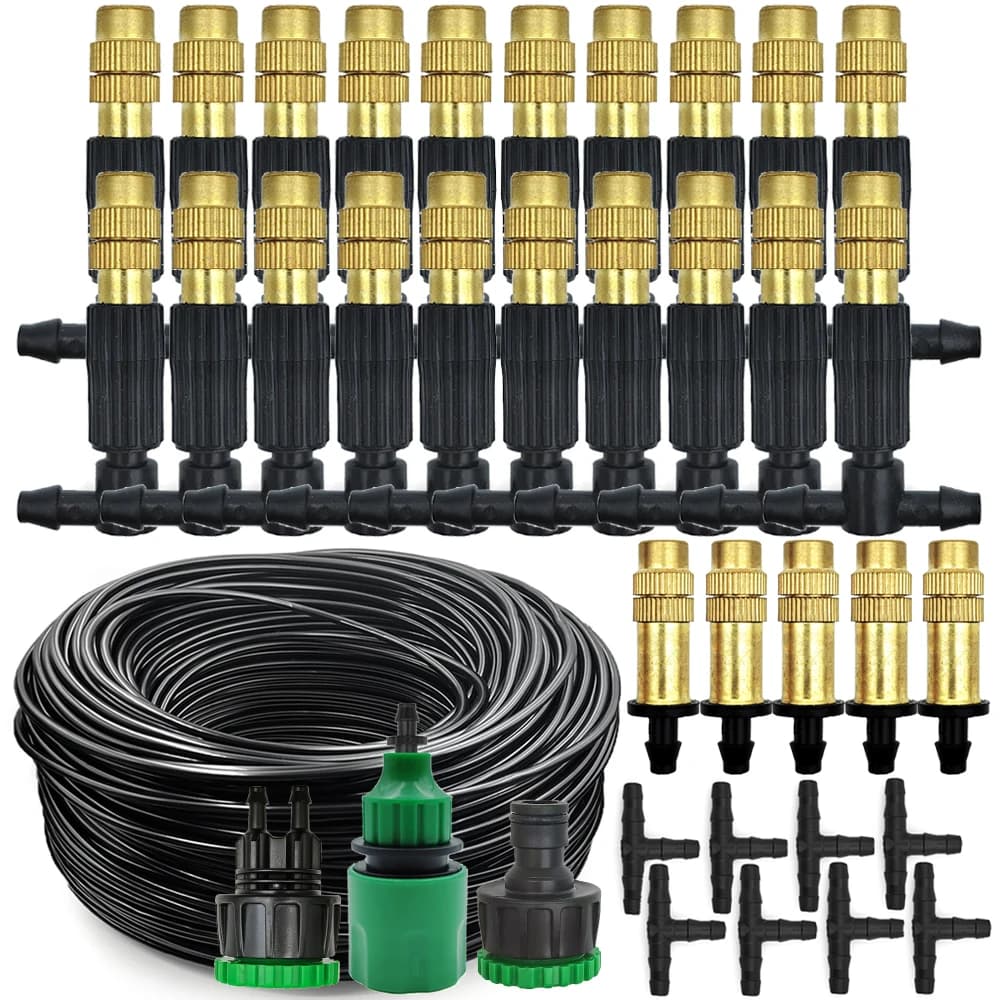 15M-30M sistema di raffreddamento a nebulizzazione per esterni irrigazione da giardino irrigazione 1/4 ''ugelli atomizzatore in ottone tubo da 4/7mm per serra da Patio