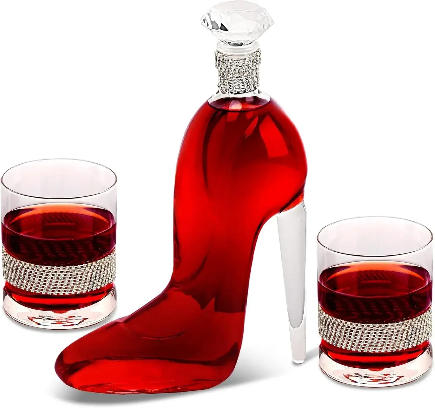 Decanter per whisky a forma di scarpa col tacco alto, ideale come regalo per donna, decanter nobile ed elegante per diverse bevande, vino, vodka 7