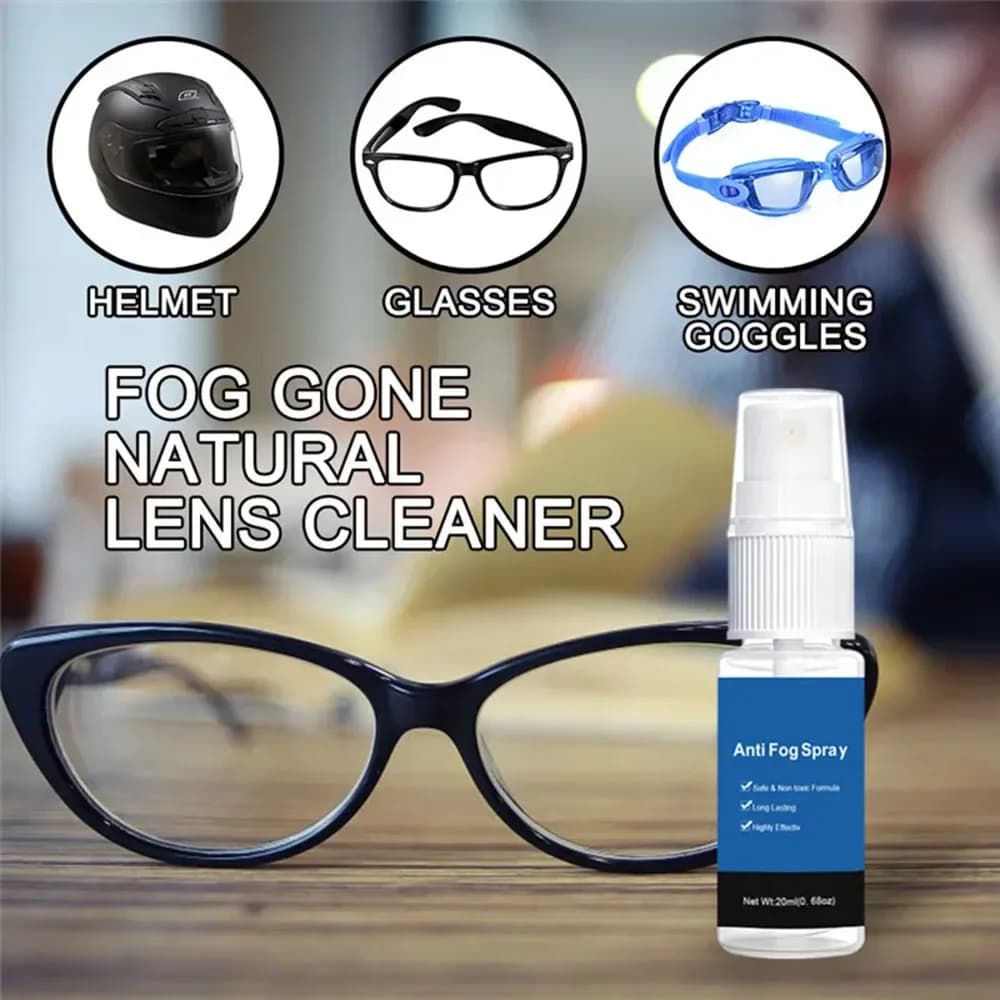 20/40/60ml Anti-fogging spray for glasses Safe for all lenses Defogger for safety glasses Mirrors Window Swimwear Glass lenses