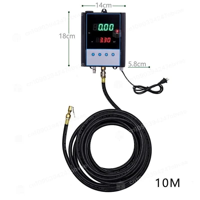 Pompa d'Aria per Officina Pneumatici e Riparazione Auto, Gonfiatore Pneumatici Completamente Automatico con Display Digitale a Parete