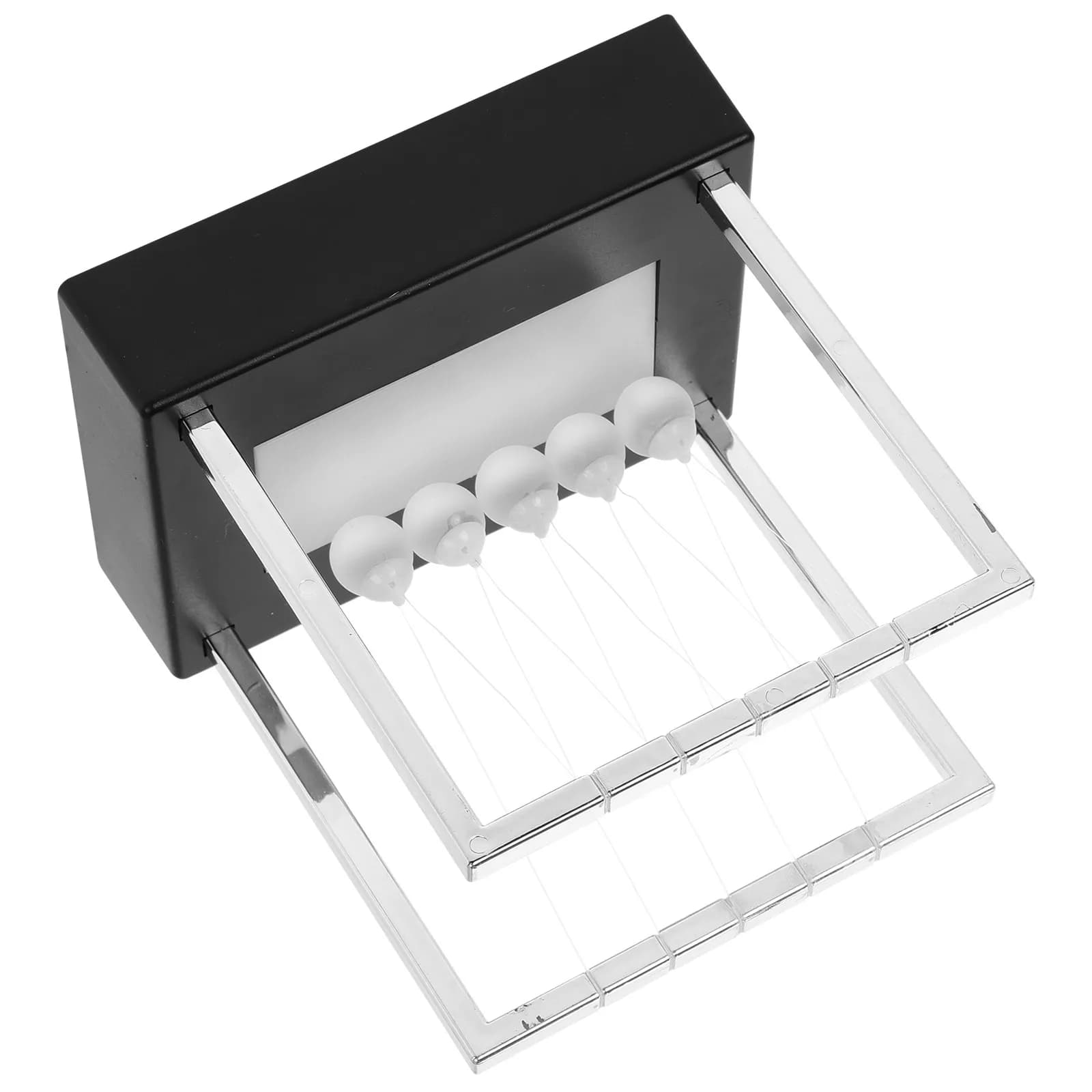 Pendolo di Newton con sfere in acciaio luminose, base nera, decorazione per ufficio, regalo, divertimento, sfere di equilibrio, Bumper Ball