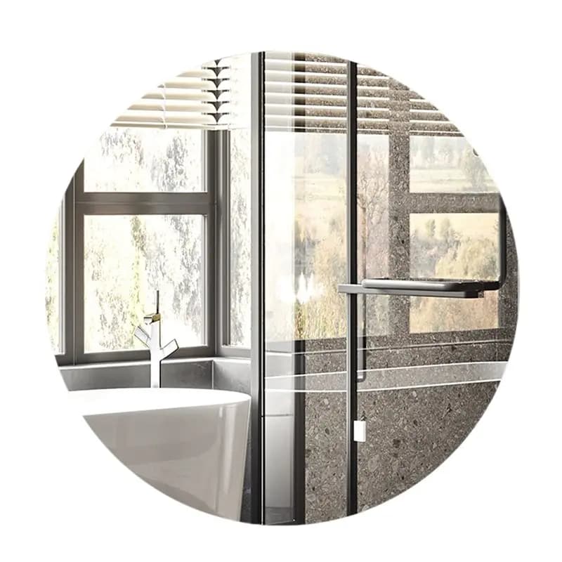 A60zself Adesivo Rotondo Specchio in Vetro Senza Cornice per Parete, 40Cm Adatto per Bagno Soggiorno Corridoio Spogliatoio Tablemay