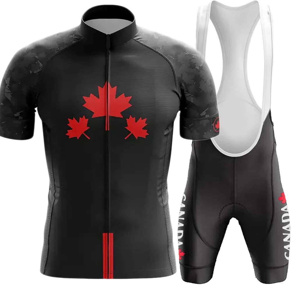 Maglia da ciclismo della squadra nazionale canadese 2025 Set abbigliamento da bicicletta estivo camicie da bici da strada tuta pantaloncini con bretelle da bicicletta MTB Ropa Maillot