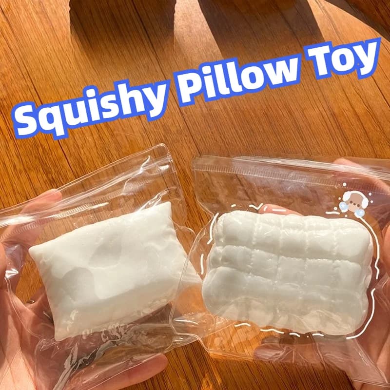 Squishy Pillow Toy Down Pillow Imitation Slow-Rebound Prank Toy DIY Creative Stress-Relief Soft Squishy Toy