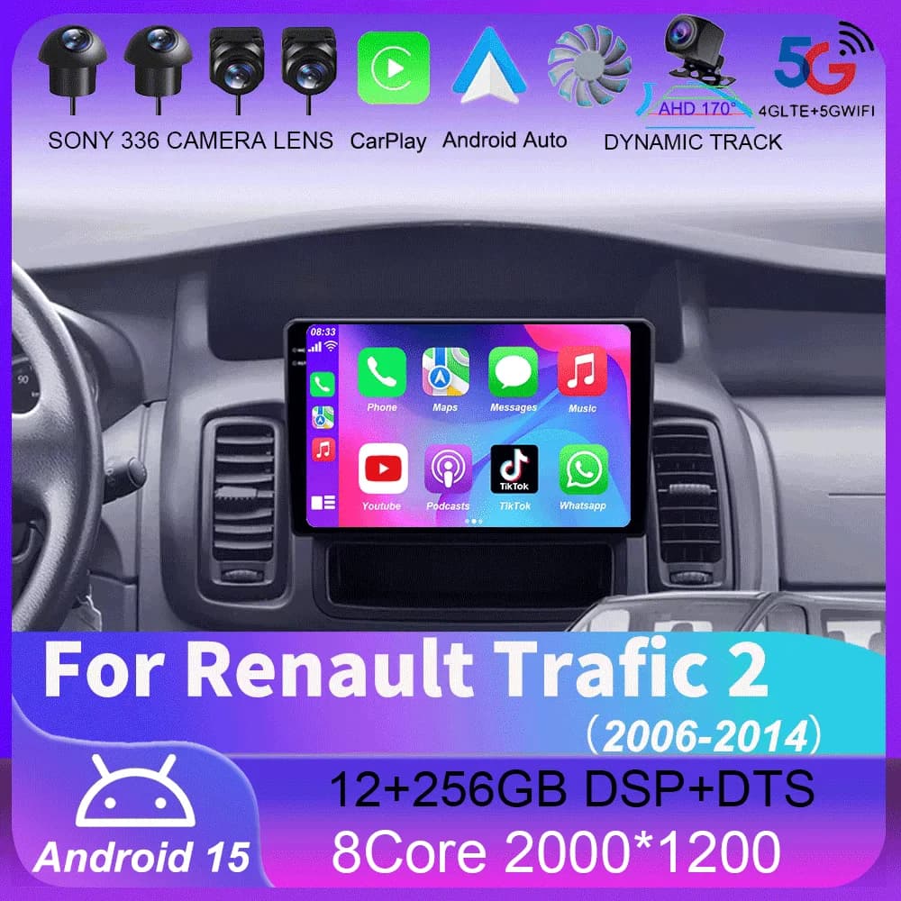 Android Per Renault Trafic 2 Per Opel Vivaro A Per Nissan primastar 2006 - 2014 Autoradio Lettore Video Multimediale di Navigazione GPS