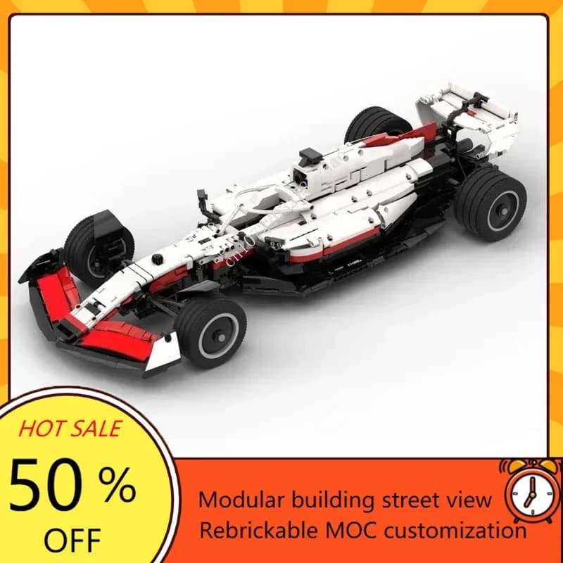 2539 Pezzi MOC Modello Haas F1 Team VF-22, Puzzle Tecnologico Personalizzato, Giocattoli da Assemblare per Bambini, Regalo di Compleanno, Festività e Natale